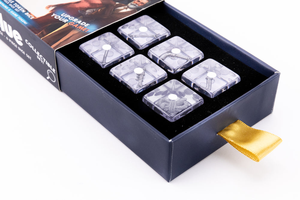 OVERSIZED DICE SET 22MM CLUE WEAPONS INCLUSIONS