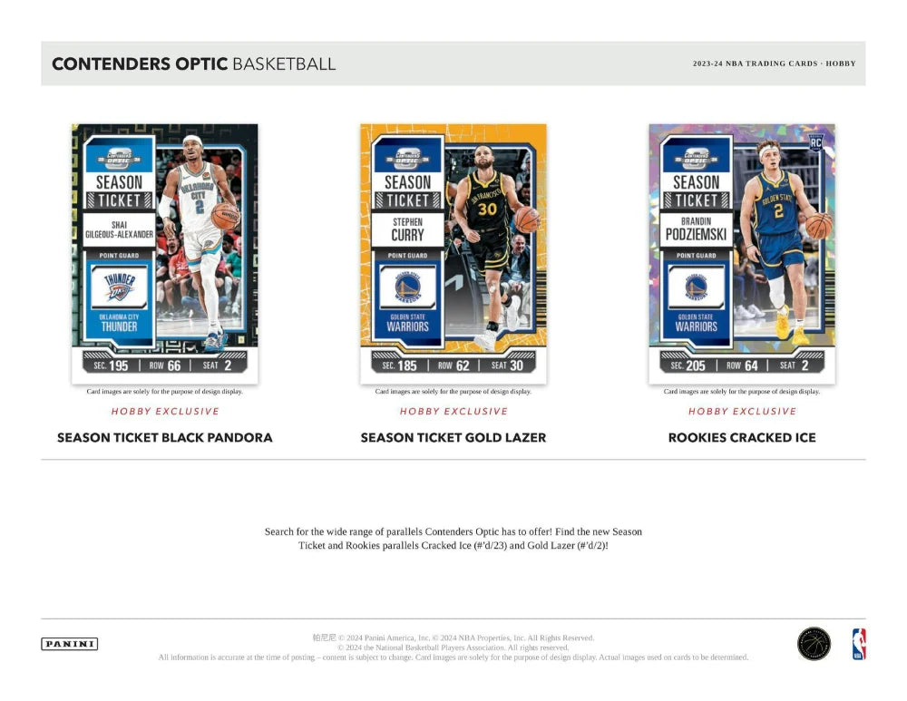 2023-24 BASKETBALL  -  PANINI CONTENDERS OPTIC - HOBBY BOX