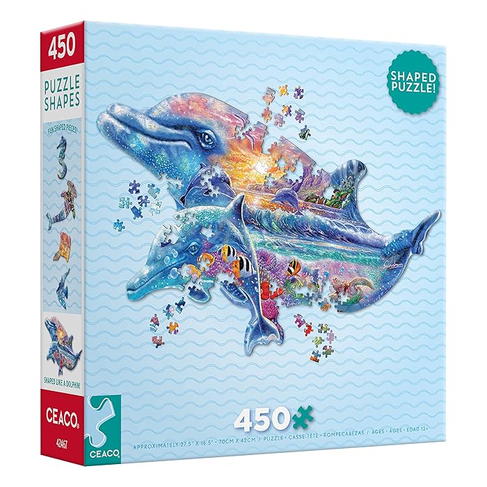 Shaped Puzzle - Dolphin - 450 Piece Jigsaw Puzzle