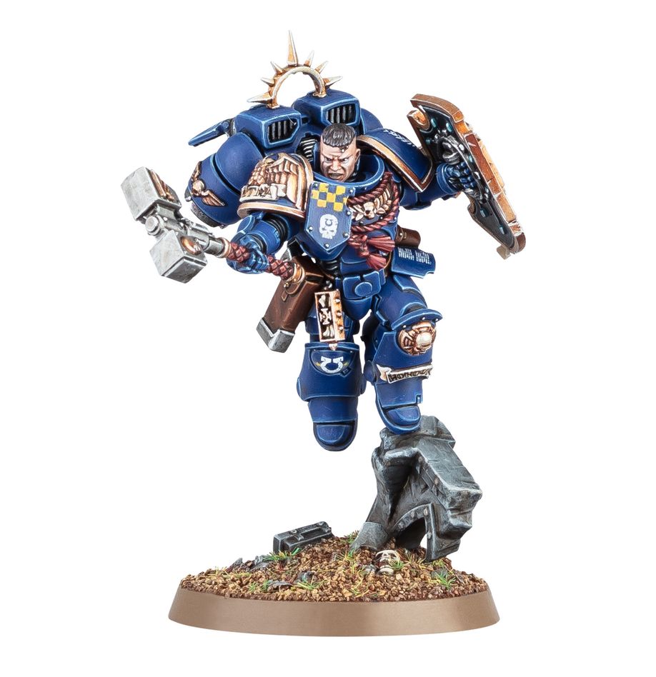 WARHAMMER 40K  -  SPACE MARINES  -  CAPTAIN WITH JUMP PACK AND RELIC SHIELD