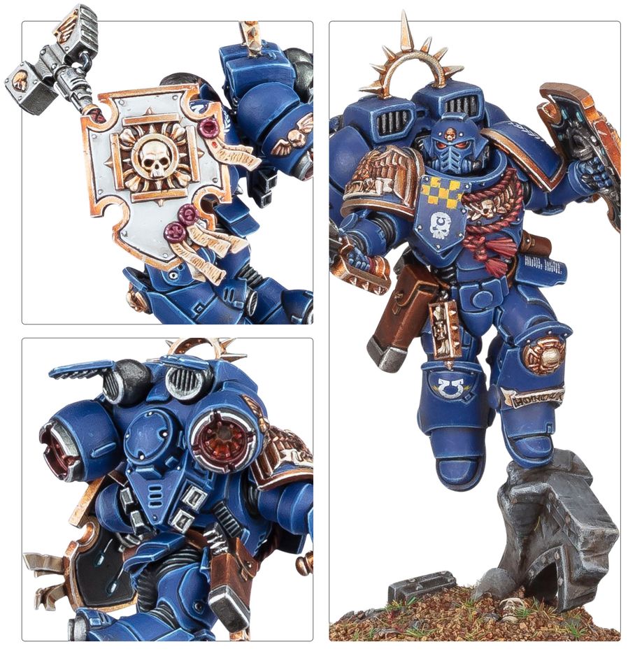 WARHAMMER 40K  -  SPACE MARINES  -  CAPTAIN WITH JUMP PACK AND RELIC SHIELD