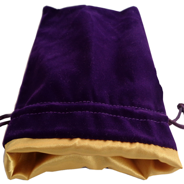 SMALL DICE BAG VELVET PURPLE W/ GOLD SATIN