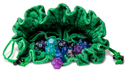 VELVET DICE BAG COMPARTMENT DRAGON STORM GREEN