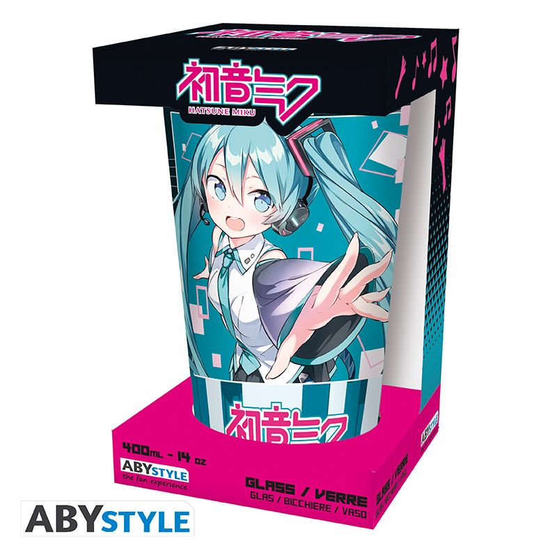 HATSUNE MIKU LARGE GLASS MUSICAL CITY BOX 400ML