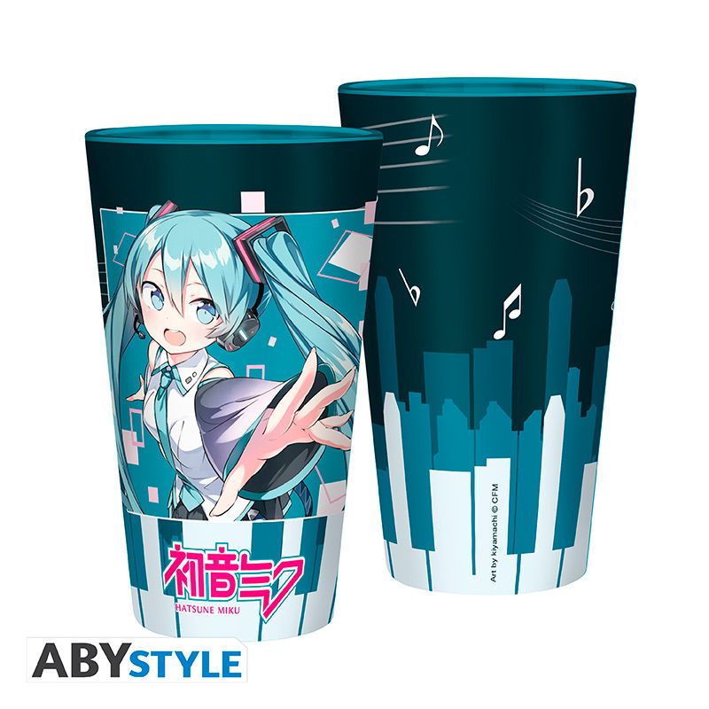 HATSUNE MIKU LARGE GLASS MUSICAL CITY BOX 400ML