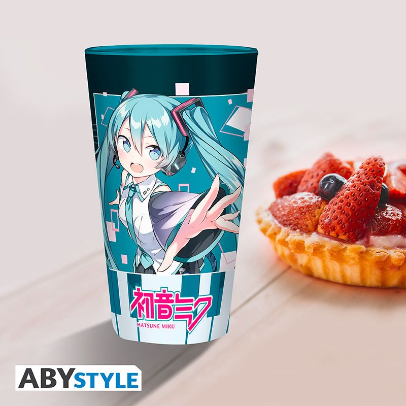 HATSUNE MIKU LARGE GLASS MUSICAL CITY BOX 400ML