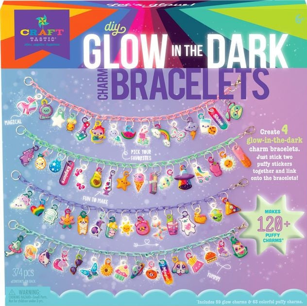 CRAFT TASTIC-GLOW IN THE DARK CHARM BRACELETS