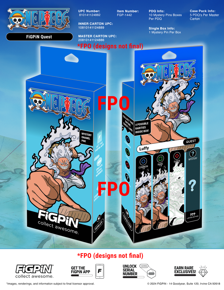 FIGPIN QUEST ONE PIECE LUFFY 10CT MYSTERY MINIS