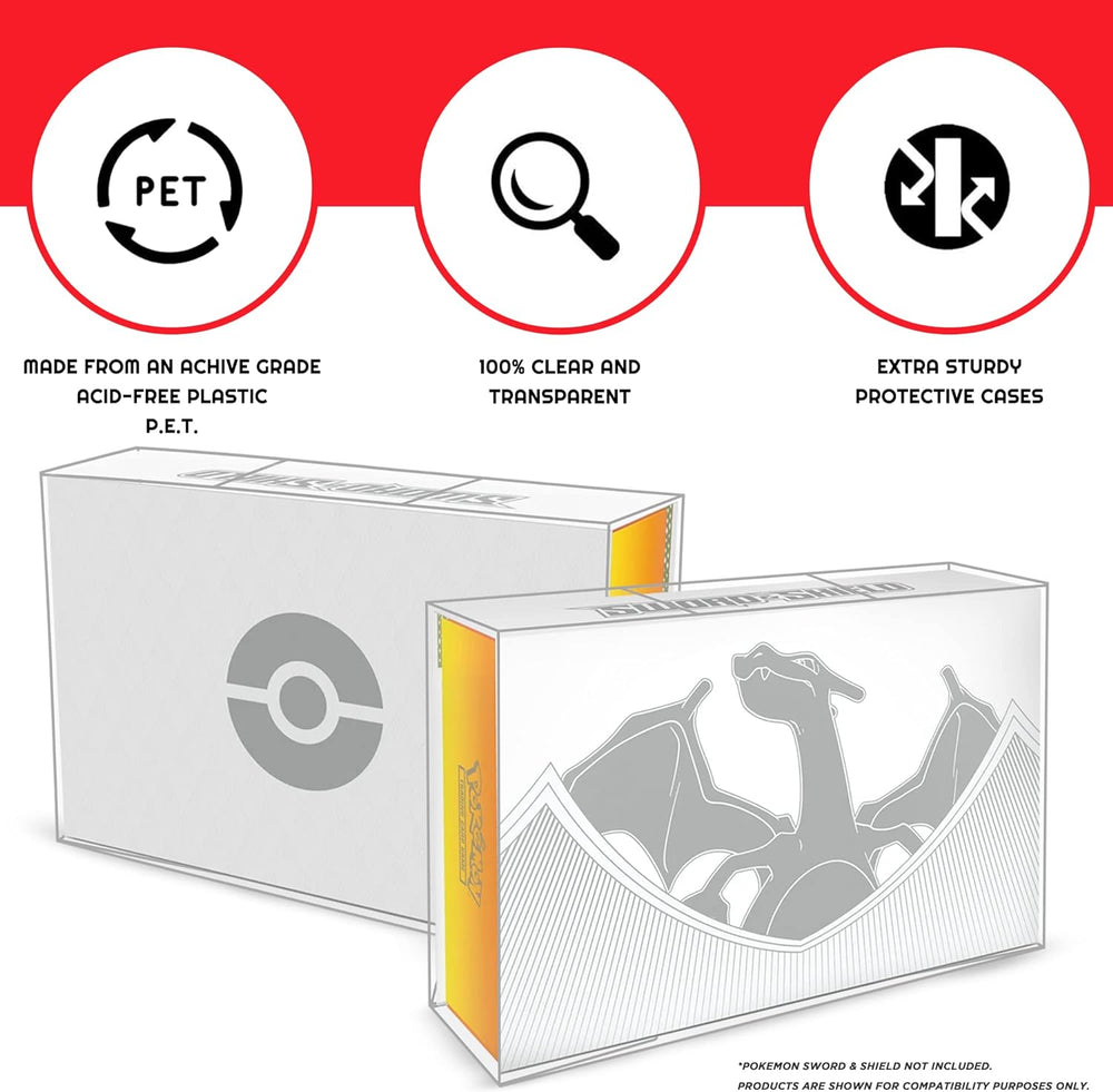 ER POKEMON TCG SWORD AND SHIELD CHARIZARD ULTRA PREMIUM COLLECTION PET BOX DISPLAY CASE