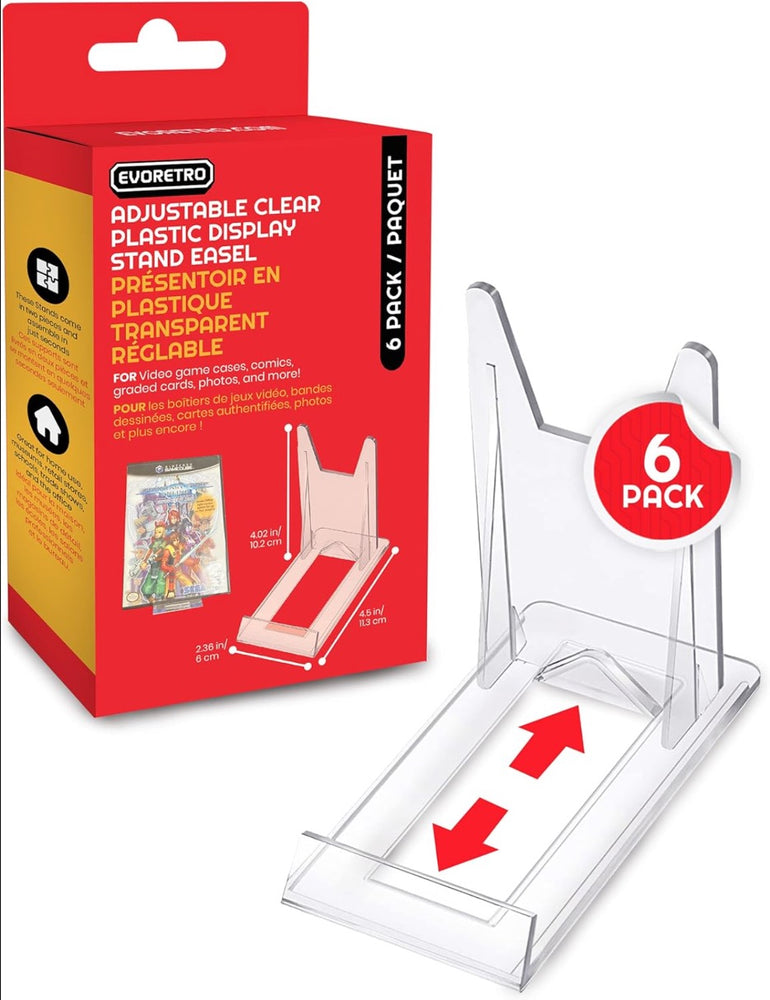 ER ADJUSTABLE EASEL STAND COMPATIBLE WITH VIDEO GAME CASES 6PK