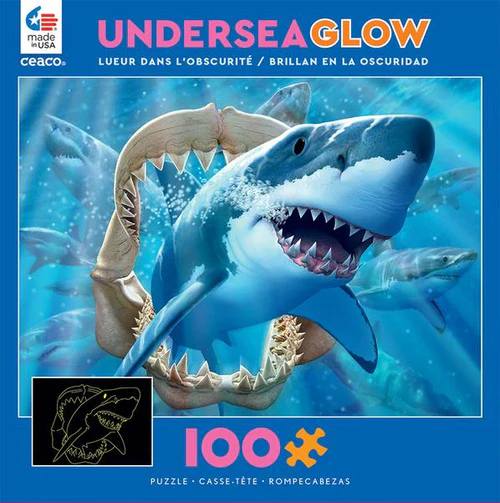 100PC UNDERSEA GLOW IN DARK 6CT ASSORTMENT (Shark)