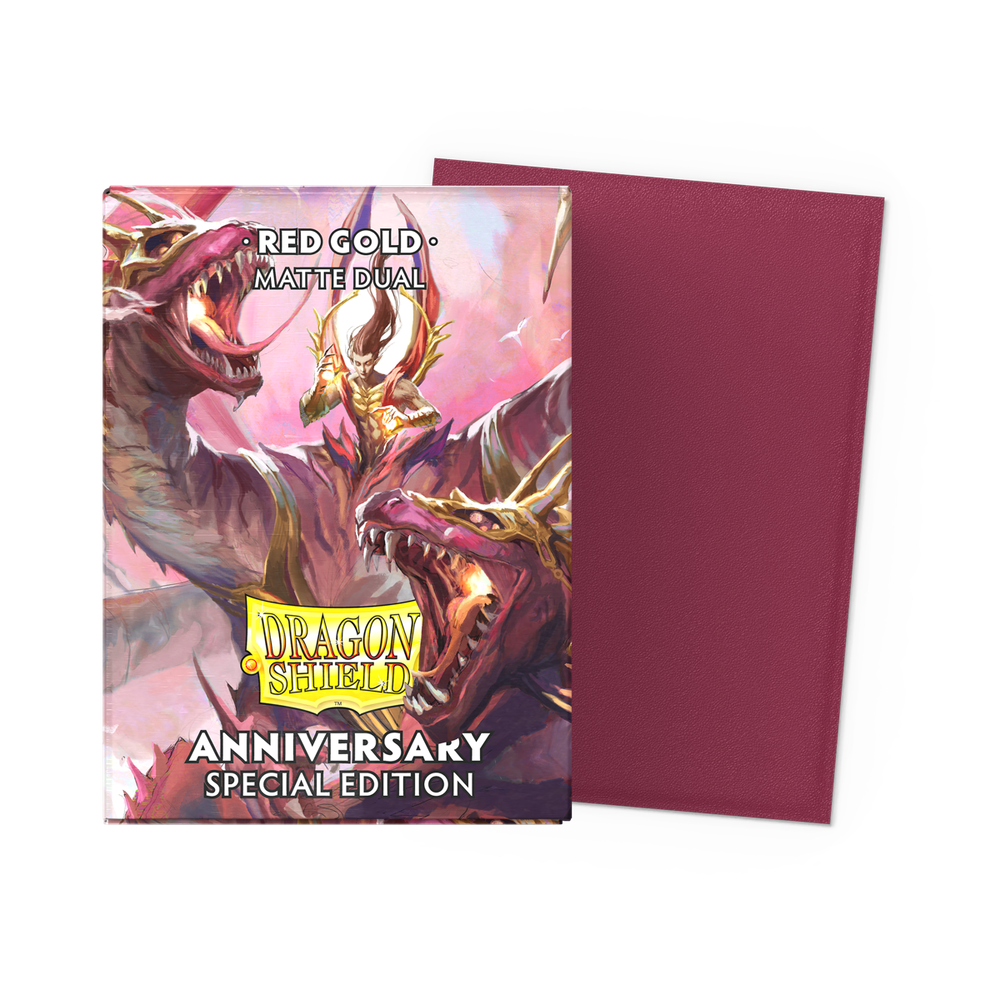 DRAGON SHIELD SLEEVES DUAL MATTE SPECIAL ANNIVERSARY EDITION RED/GOLD 100CT