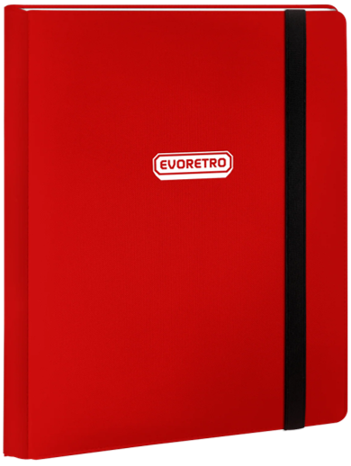 ER 9PKT CARD BINDER WITH ELASTIC RED