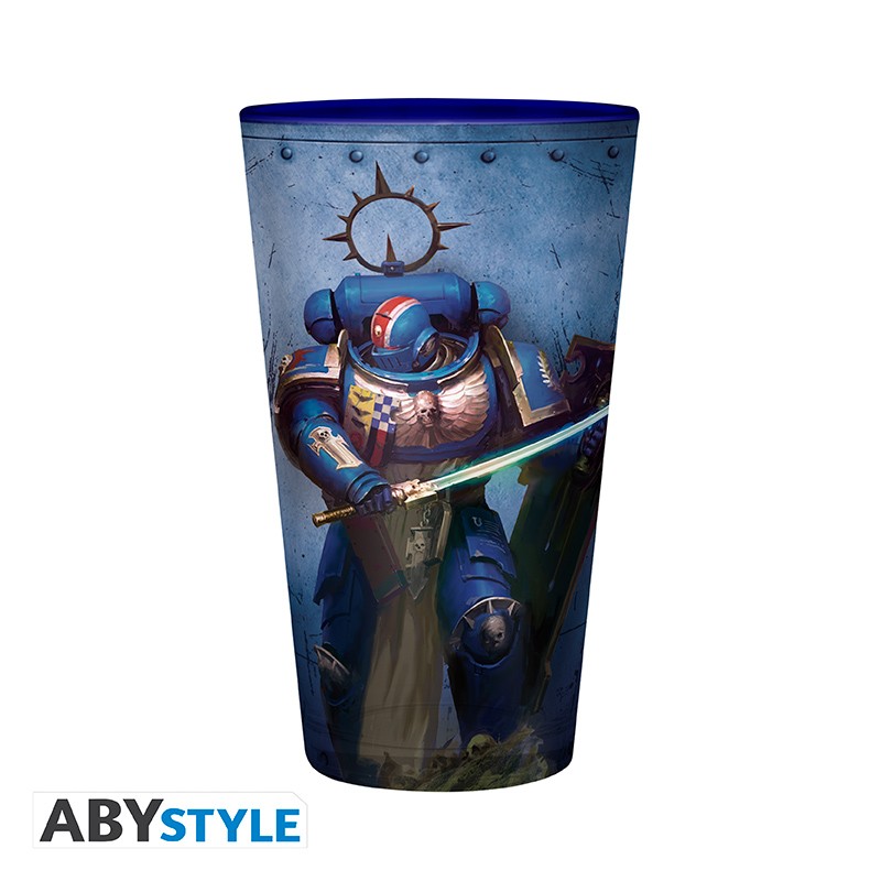 WARHAMMER 40K LARGE GLASS ULTRAMARINE 14 OZ