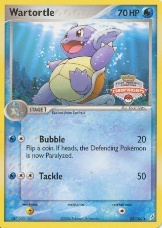 Wartortle (42/100) (States Championship Promo) [EX: Crystal Guardians]