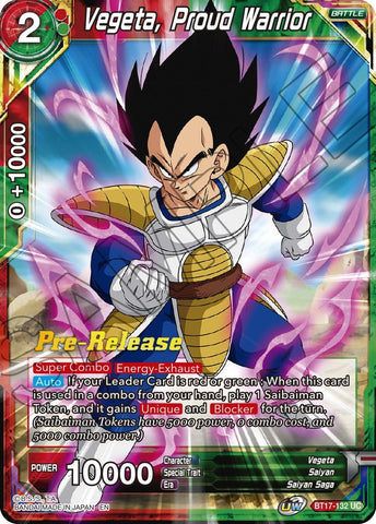 Vegeta, Proud Warrior (BT17-132) [Ultimate Squad Prerelease Promos]