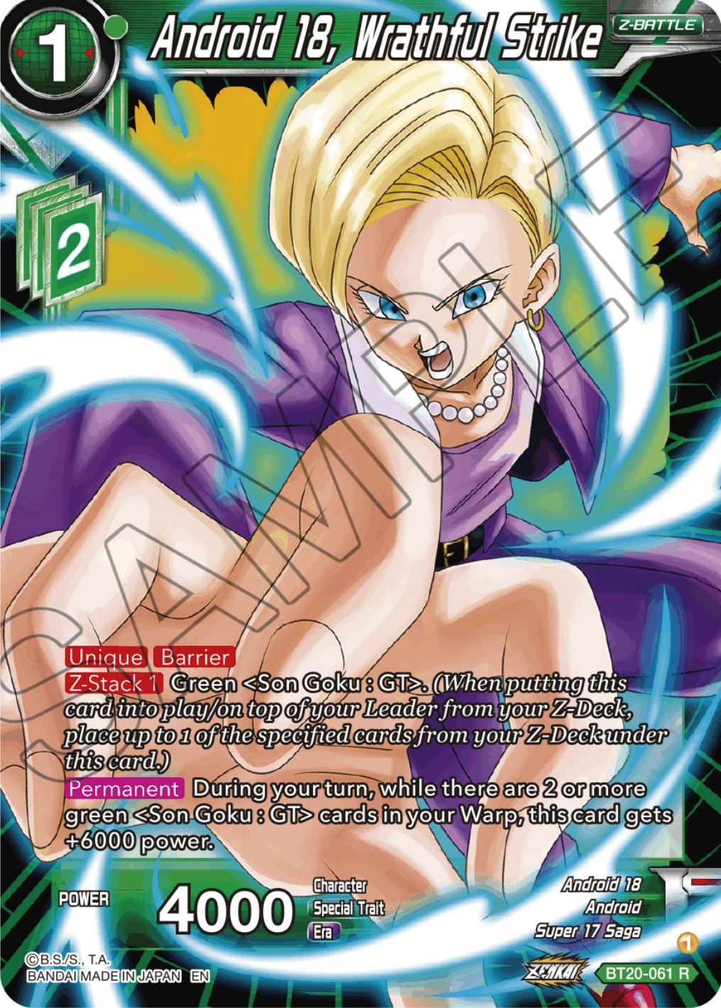 Android 18, Wrathful Strike (BT20-061) [Power Absorbed]