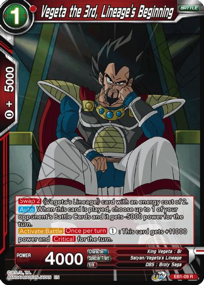 Vegeta the 3rd, Lineage's Beginning (EB1-009) [Battle Evolution Booster]