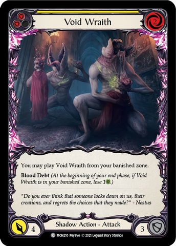 Void Wraith (Yellow) [MON210-RF] (Monarch)  1st Edition Rainbow Foil