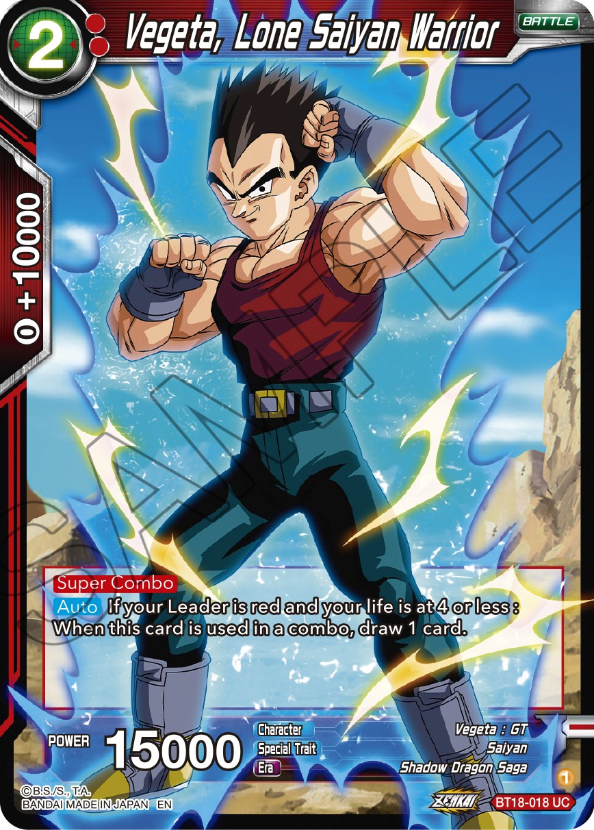 Vegeta, Lone Saiyan Warrior (BT18-018) [Dawn of the Z-Legends]